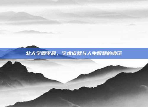 北大学霸李晨,学术成就与人生智慧的典范