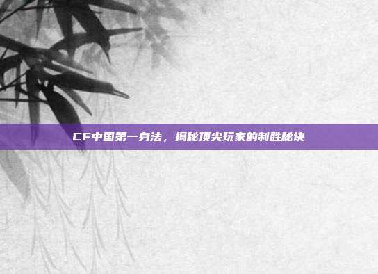 CF中国第一身法,揭秘顶尖玩家的制胜秘诀