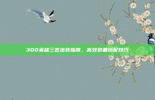 300英雄三笠出装指南,高效装备搭配技巧