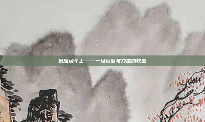 暴怒角斗士——一场愤怒与力量的较量