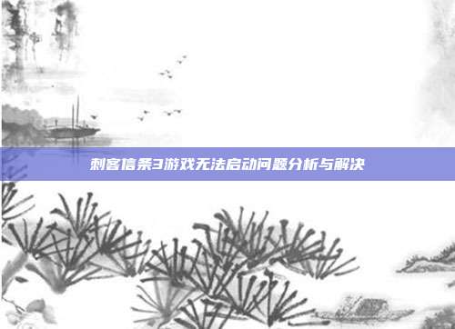 刺客信条3游戏无法启动问题分析与解决