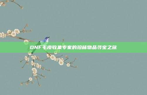 DNF毛皮收集专家的珍稀物品寻宝之旅