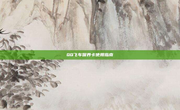 QQ飞车保养卡使用指南