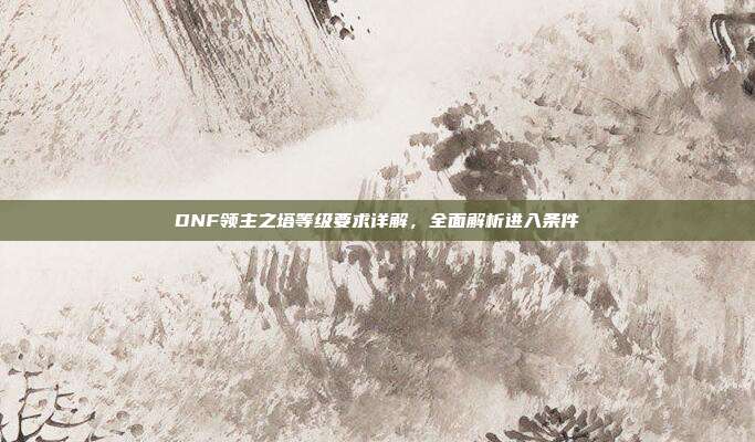 DNF领主之塔等级要求详解,全面解析进入条件