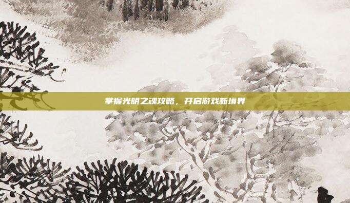 掌握光明之魂攻略,开启游戏新境界
