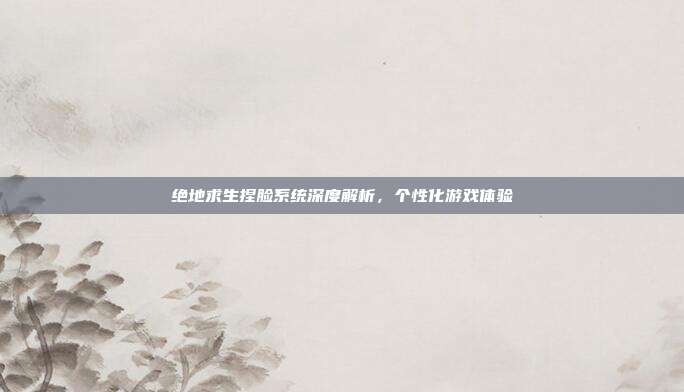 绝地求生捏脸系统深度解析,个性化游戏体验