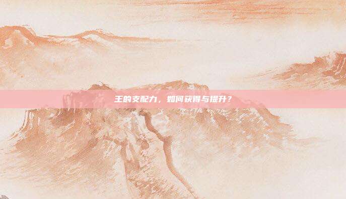 王的支配力,如何获得与提升?