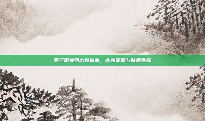 梦三国关羽出装指南,高效策略与装备选择