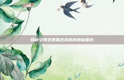 揭秘空间免费黑色皮肤的神秘面纱