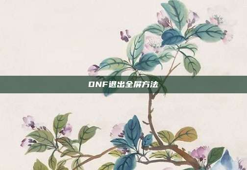 DNF退出全屏方法