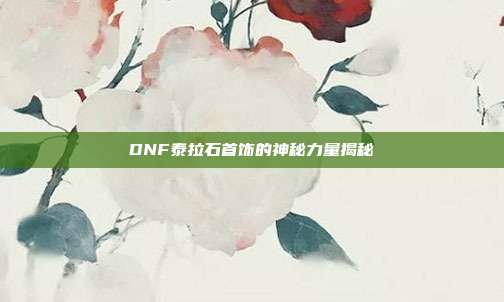 DNF泰拉石首饰的神秘力量揭秘