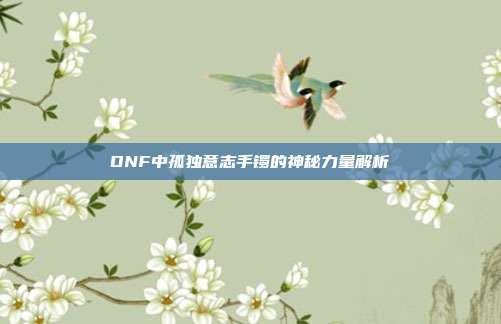 DNF中孤独意志手镯的神秘力量解析