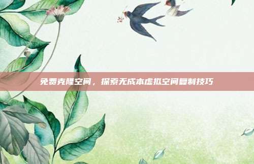 免费克隆空间,探索无成本虚拟空间复制技巧