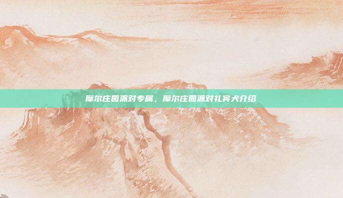 摩尔庄园派对专属,摩尔庄园派对礼宾犬介绍