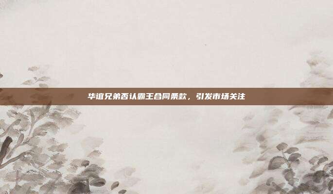 华谊兄弟否认霸王合同条款,引发市场关注
