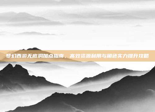 梦幻西游无底洞加点指南,高效资源利用与角色实力提升攻略