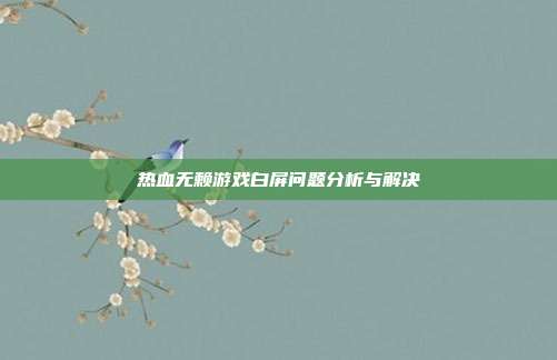 热血无赖游戏白屏问题分析与解决