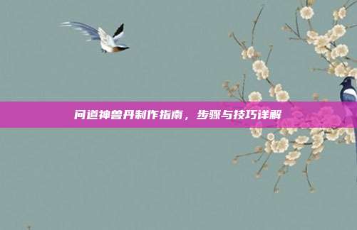 问道神兽丹制作指南,步骤与技巧详解