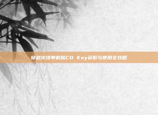 穿越火线单机版CD Key获取与使用全攻略