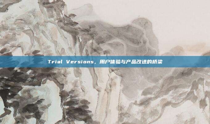 Trial Versions,用户体验与产品改进的桥梁