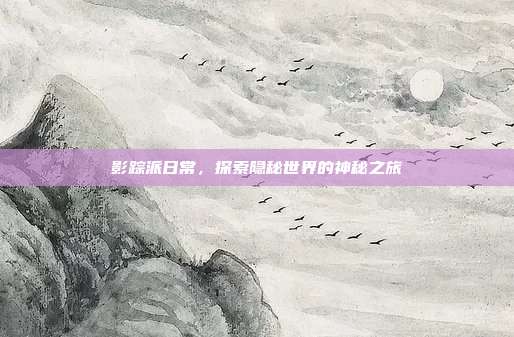 影踪派日常,探索隐秘世界的神秘之旅