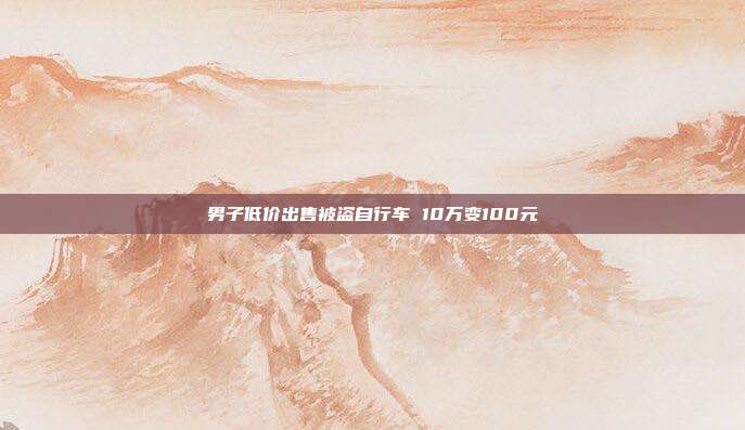 男子低价出售被盗自行车 10万变100元