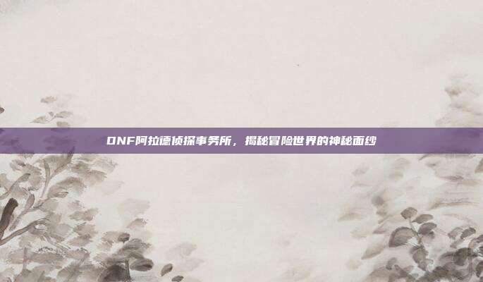 DNF阿拉德侦探事务所,揭秘冒险世界的神秘面纱