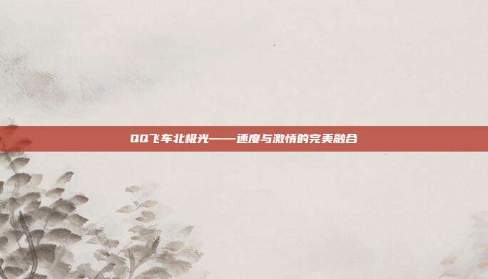 QQ飞车北极光——速度与激情的完美融合
