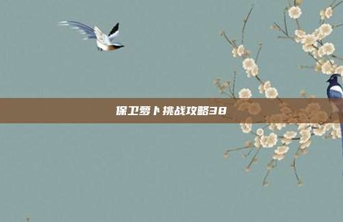 保卫萝卜挑战攻略38