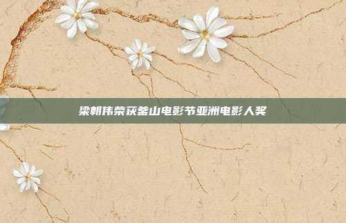 梁朝伟荣获釜山电影节亚洲电影人奖