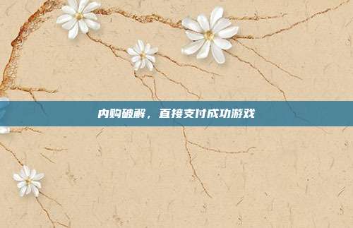 内购破解,直接支付成功游戏