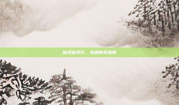 剑灵拍卖行,快速购买指南