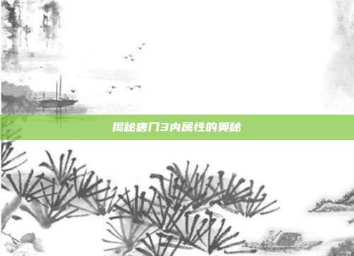 揭秘唐门3内属性的奥秘