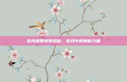 杰克爆弹宠物揭秘,游戏中的神秘力量