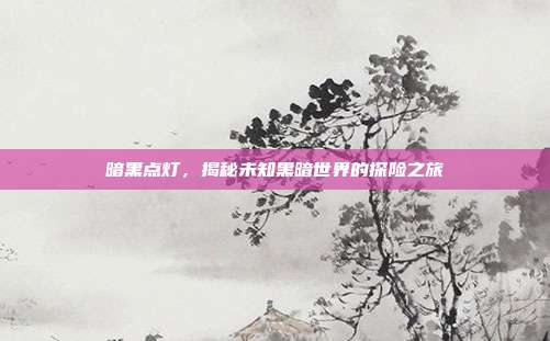 暗黑点灯,揭秘未知黑暗世界的探险之旅