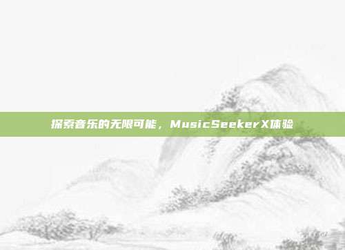 探索音乐的无限可能,MusicSeekerX体验