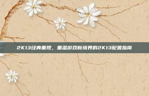 2K13经典重现,重温游戏新境界的2K13配置指南