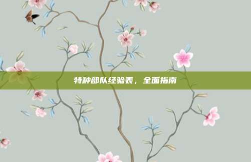 特种部队经验表,全面指南