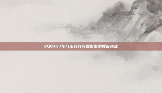 小米SU7车门未对齐问题引发消费者关注