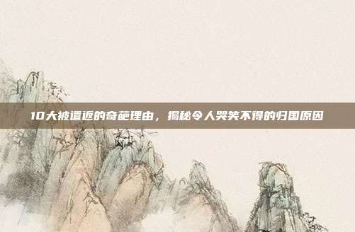 10大被遣返的奇葩理由,揭秘令人哭笑不得的归国原因