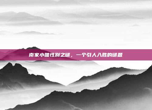 南家小唯性别之谜,一个引人入胜的谜题