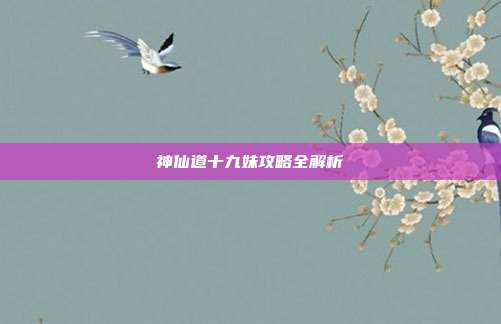 神仙道十九妹攻略全解析