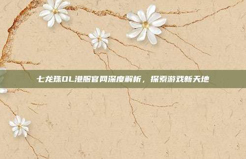 七龙珠OL港服官网深度解析,探索游戏新天地