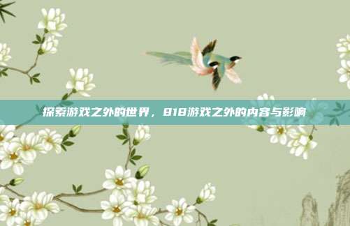 探索游戏之外的世界,818游戏之外的内容与影响