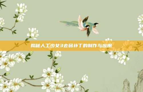 揭秘人工少女3去码补丁的制作与应用