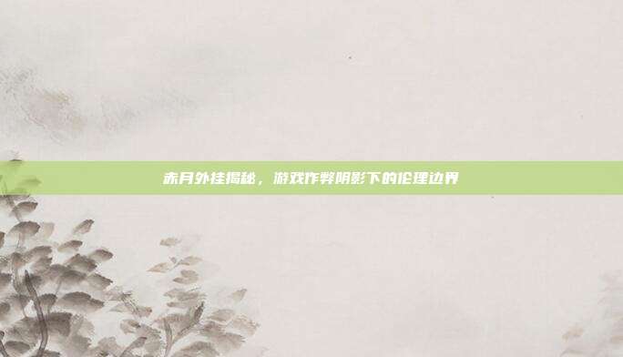 赤月外挂揭秘,游戏作弊阴影下的伦理边界