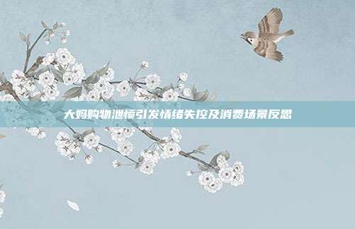 大妈购物泄愤引发情绪失控及消费场景反思