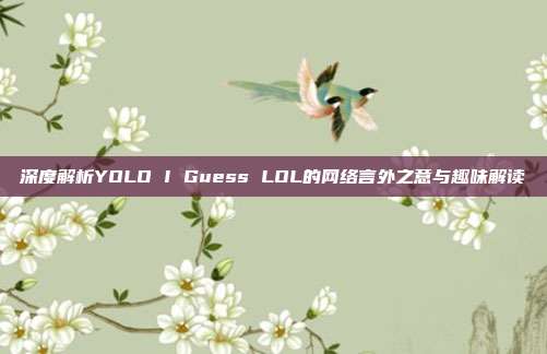 深度解析YOLO I Guess LOL的网络言外之意与趣味解读