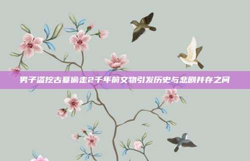 男子盗挖古墓偷走2千年前文物引发历史与悲剧并存之问
