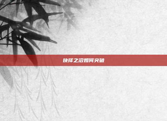 抉择之沼如何突破
